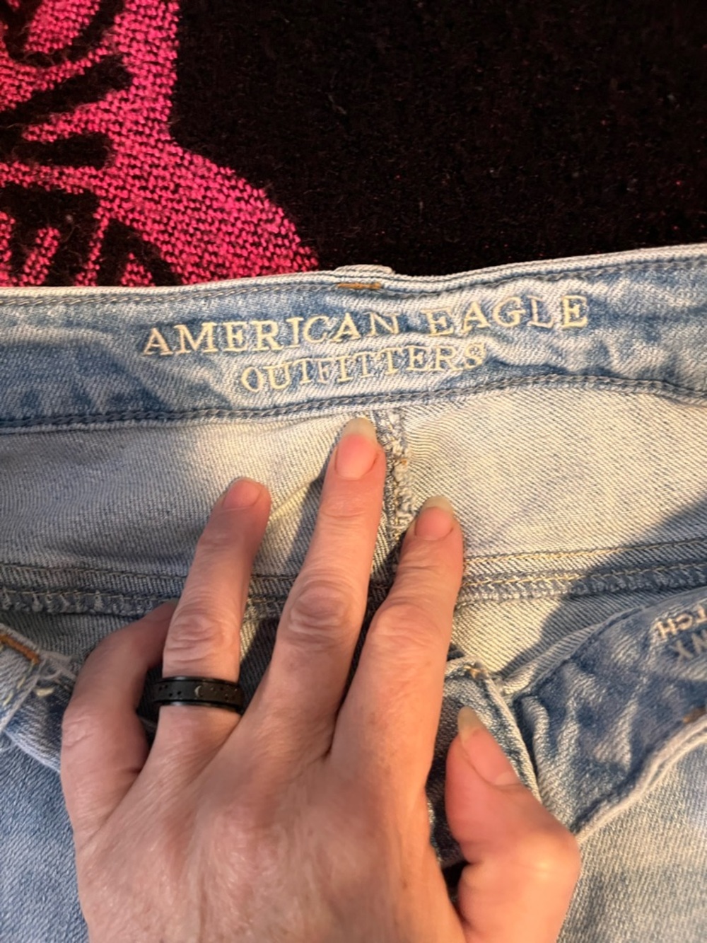 American Eagle Lightwash Distressed Straight leg Jeans - Picture 3 of 5